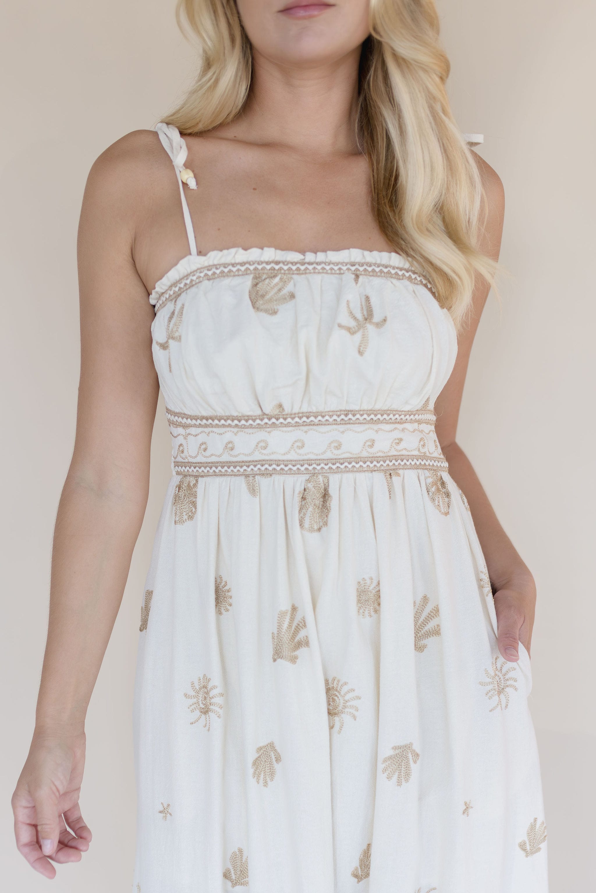 Low Tide Embroidered Maxi Dress
