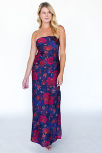 Art Of Bloom Strapless Maxi Dress