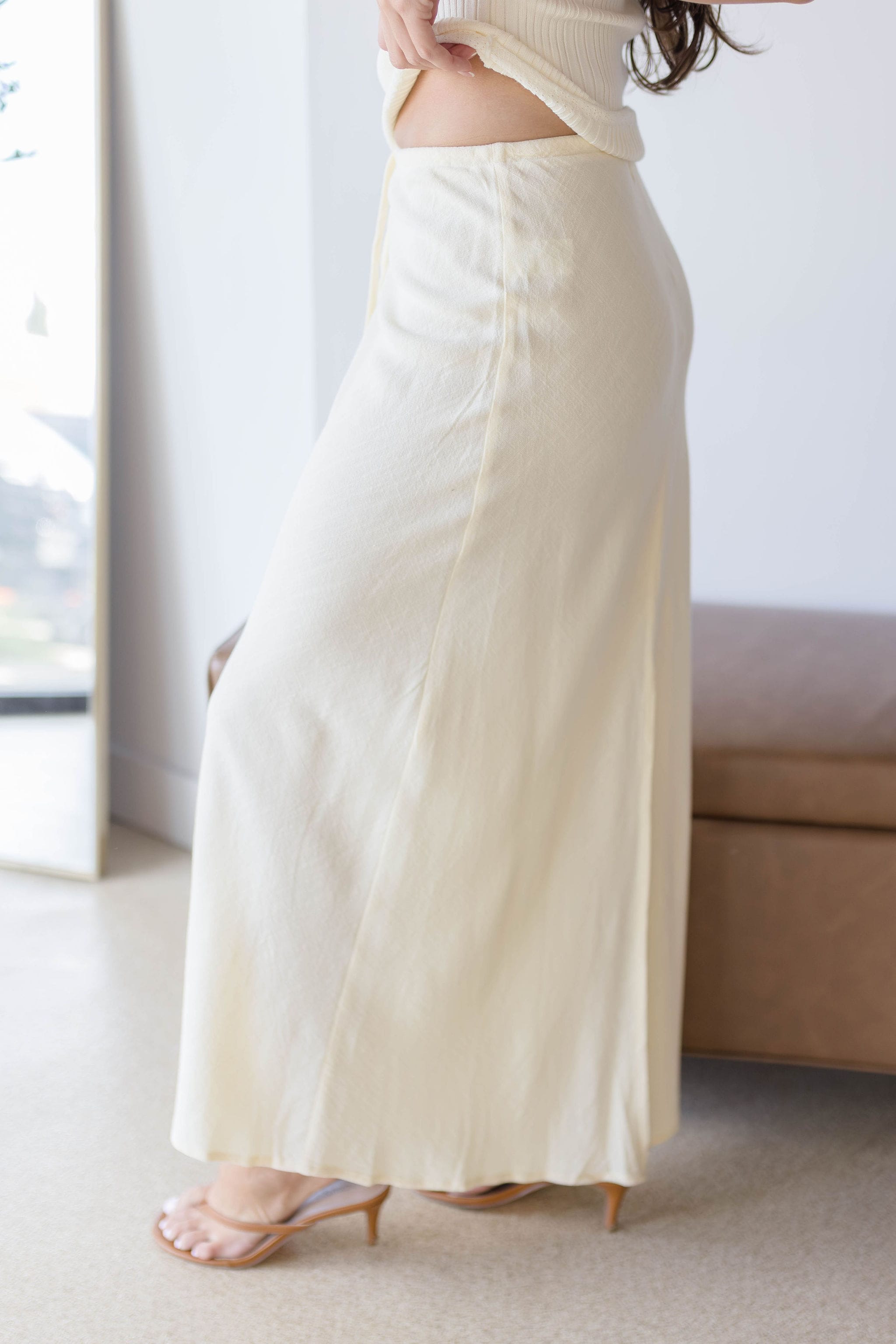 Leila Tie Waist Midi Skirt