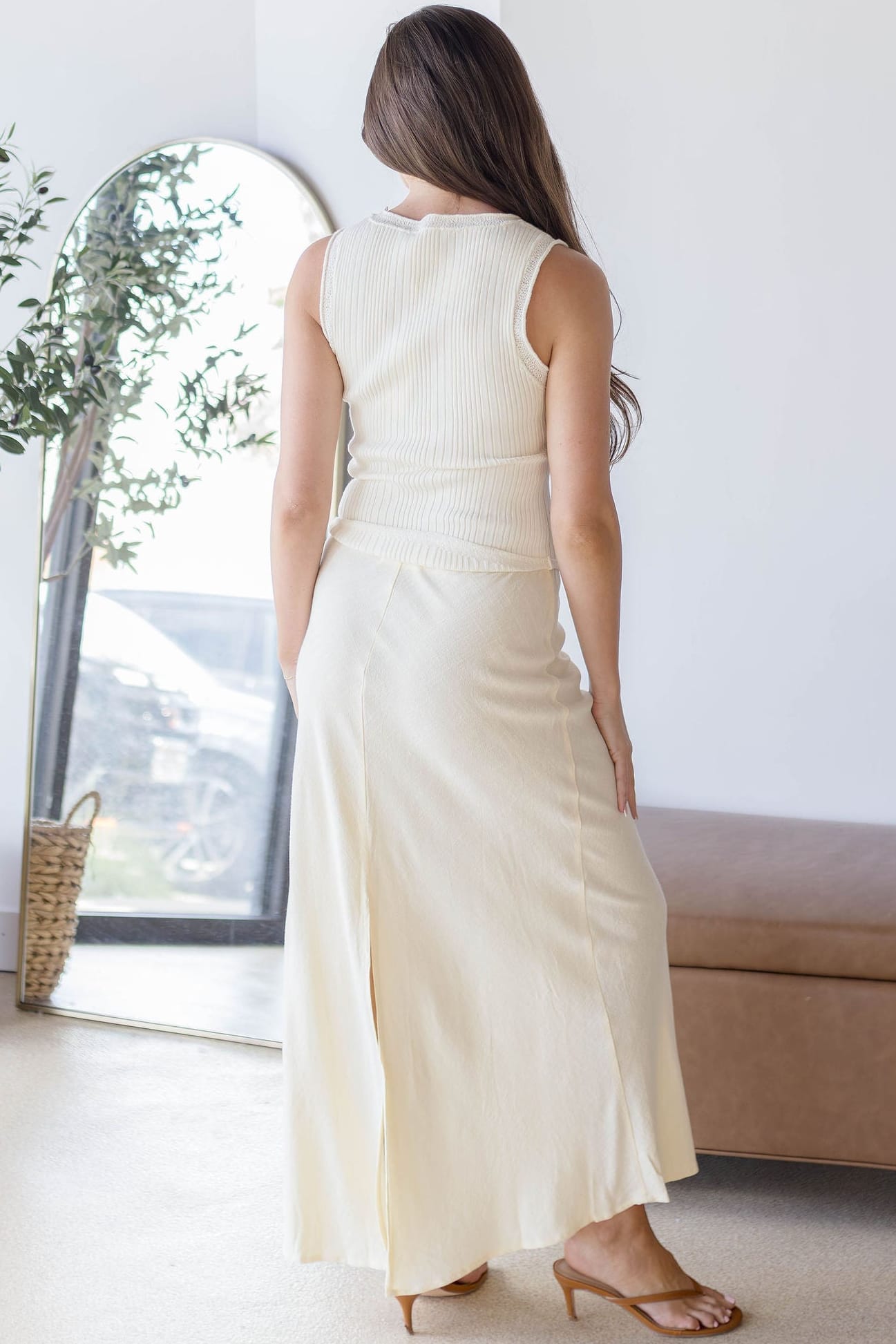 Leila Tie Waist Midi Skirt