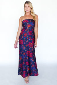 Art Of Bloom Strapless Maxi Dress