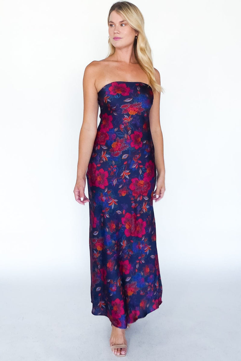 Art Of Bloom Strapless Maxi Dress