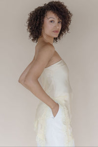 Livvy Asymmetrical Lace Trim Tube Top