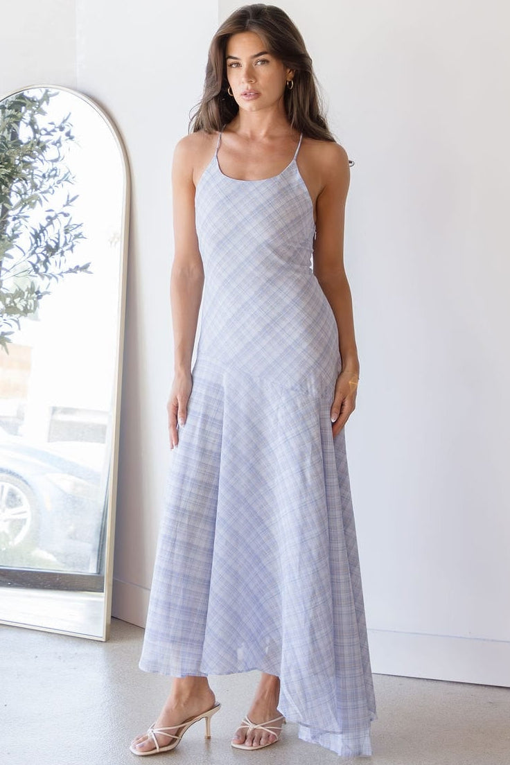 Ginny Plaid Halter Midi Dress