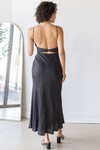 Uptown Girl Twist Back Midi Dress