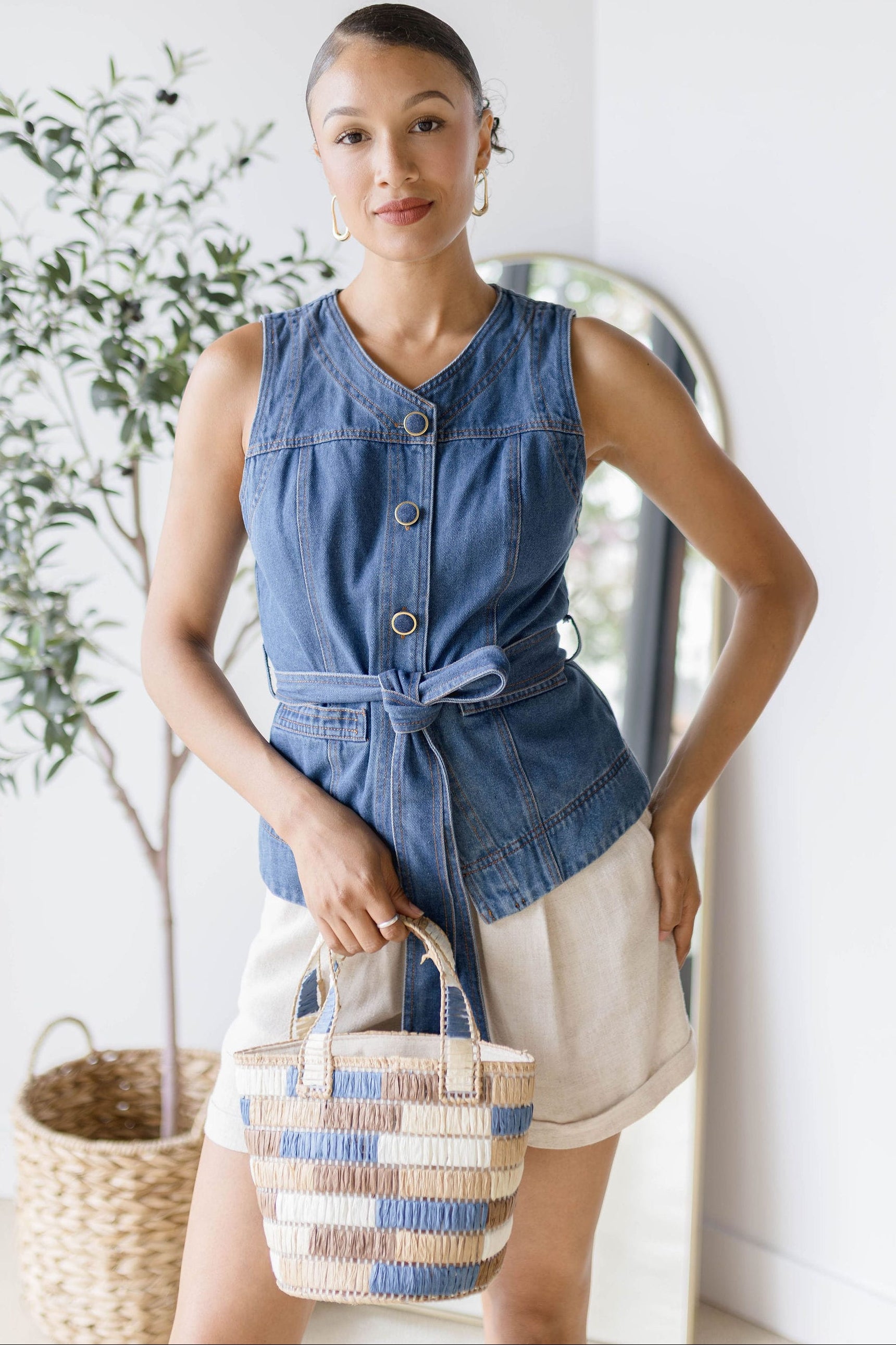 Coastal Raffia Bucket Bag