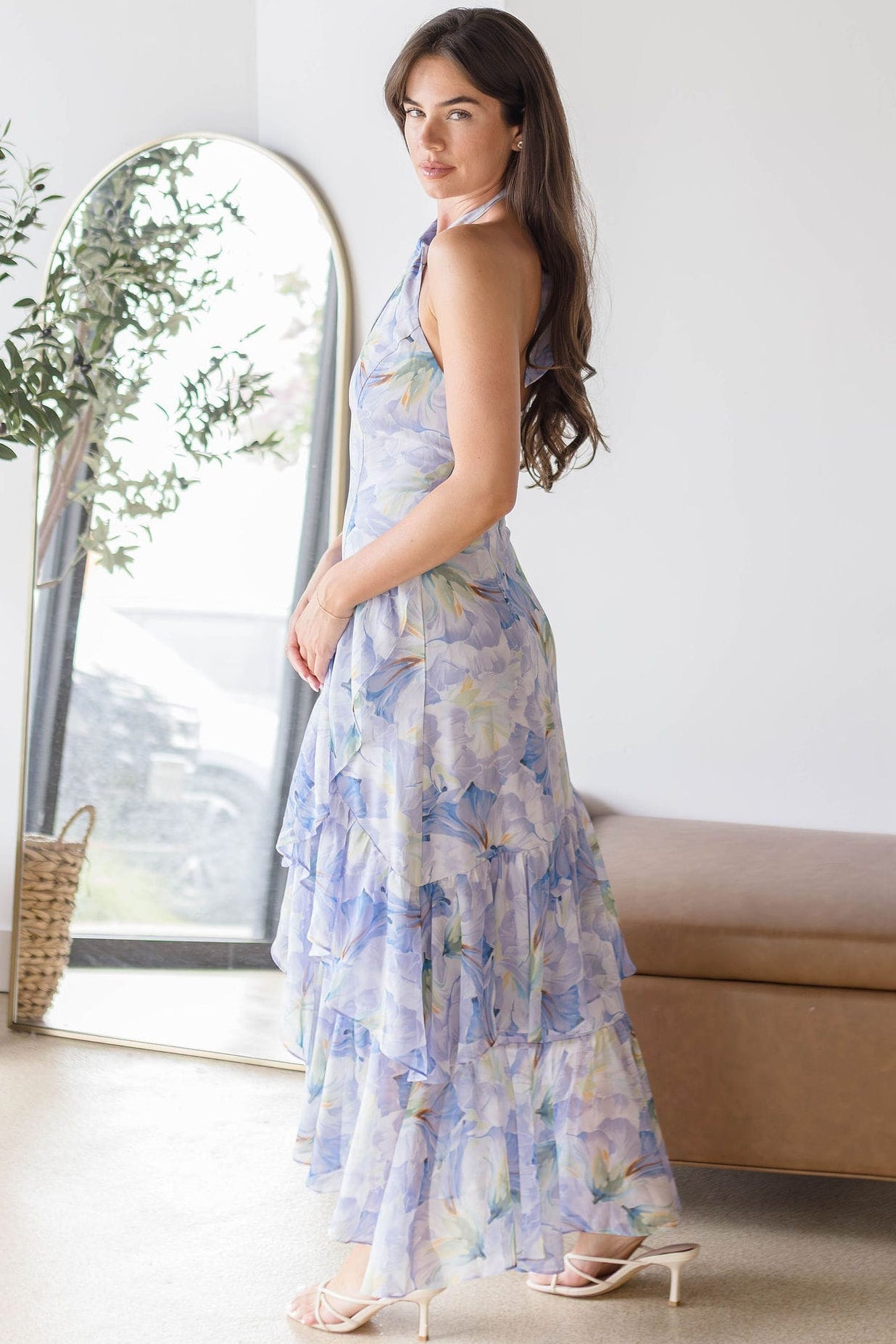 Bethina Floral Halter High-Low Dress