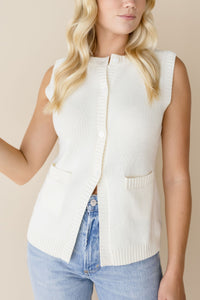 Emiliee Split Button Down Knit Vest