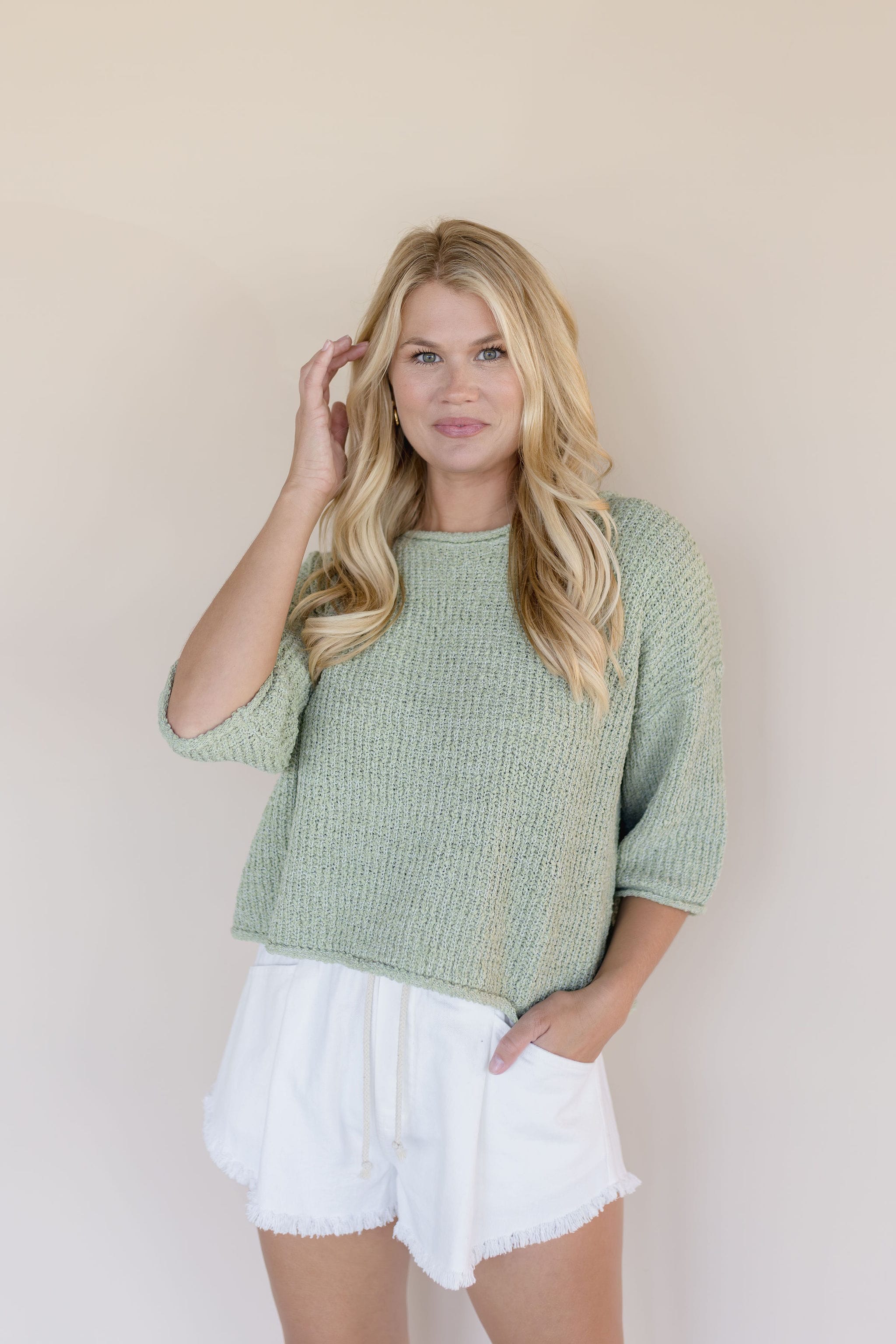 Maila Drawstring Frayed Short