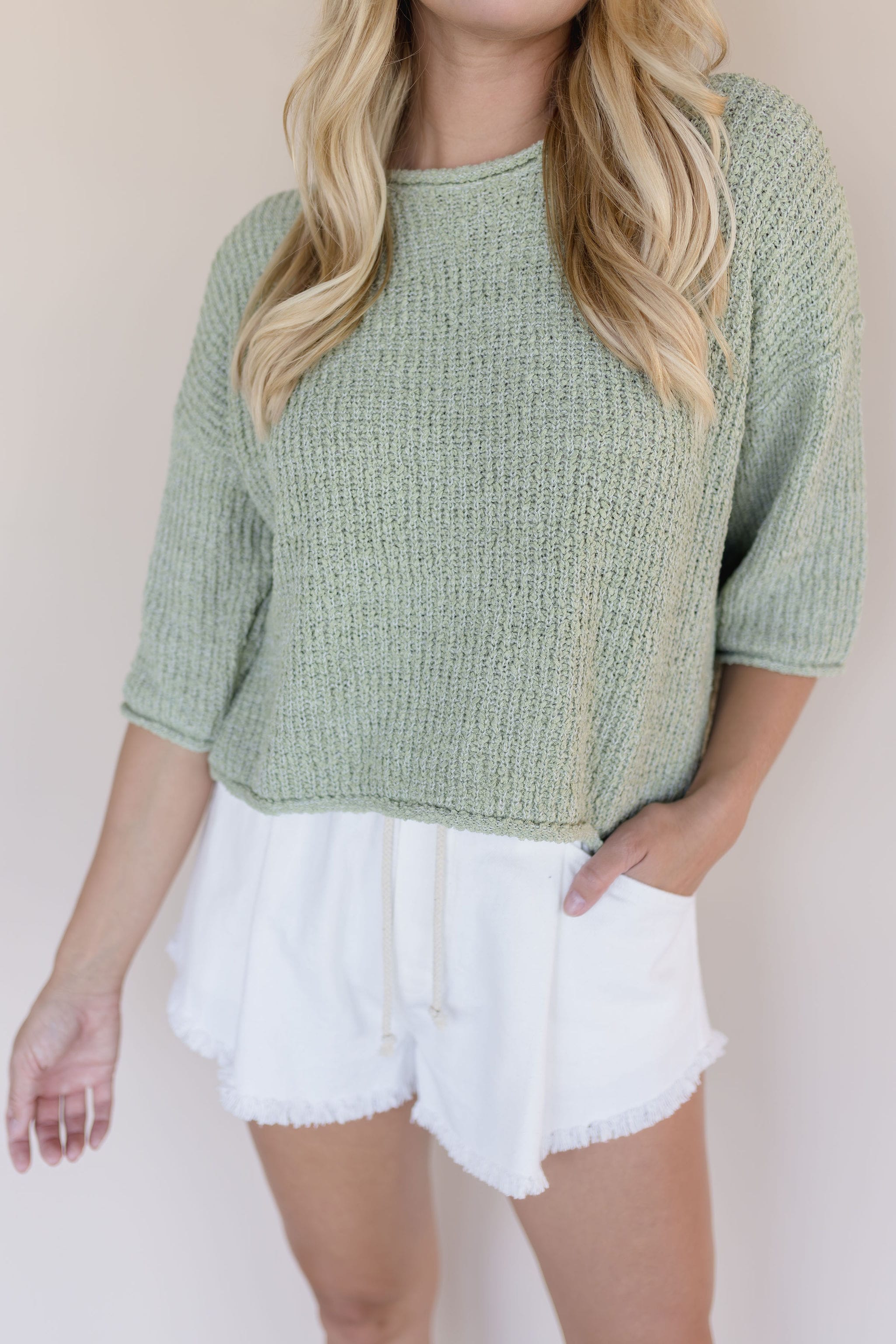 Maila Drawstring Frayed Short