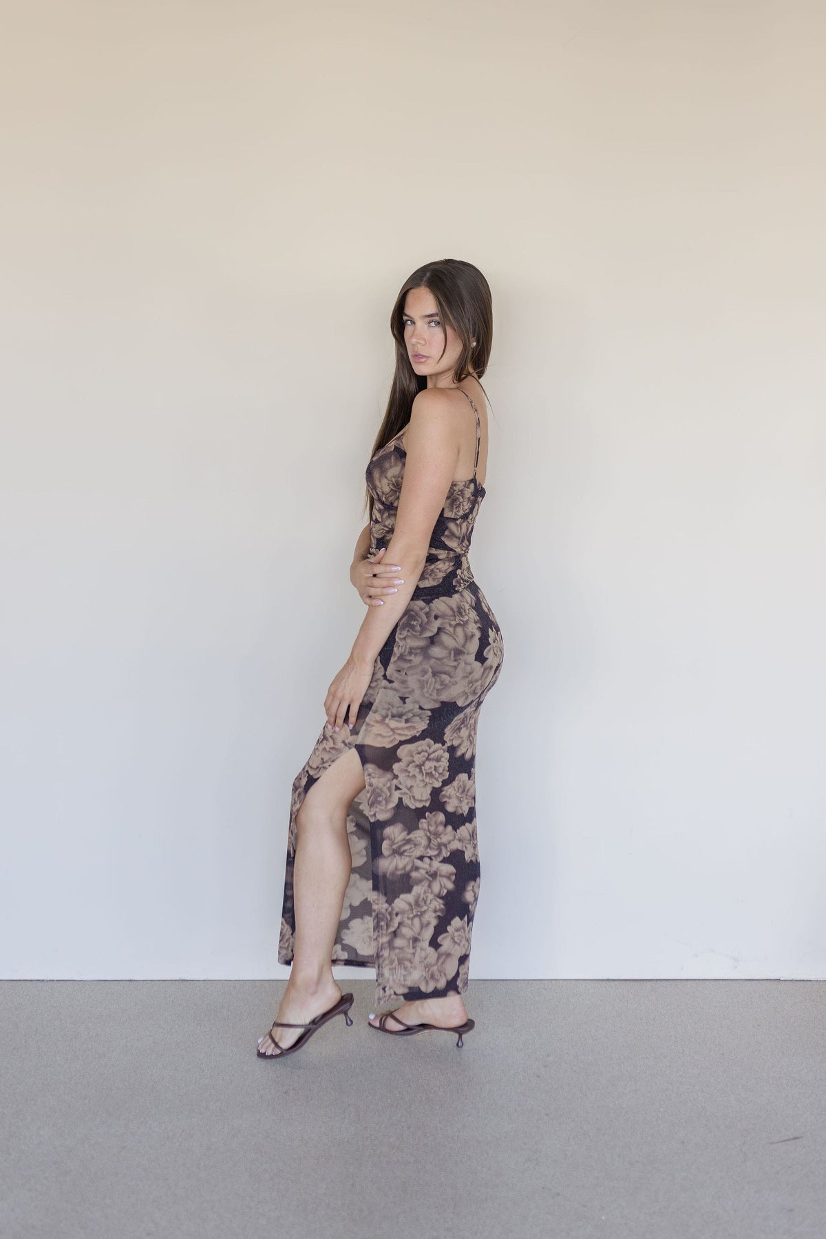 Stolen Glance Mesh Floral Maxi Skirt