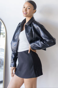 Vanna Cropped Leather Bomber Vanna Cropped Leather Bomber