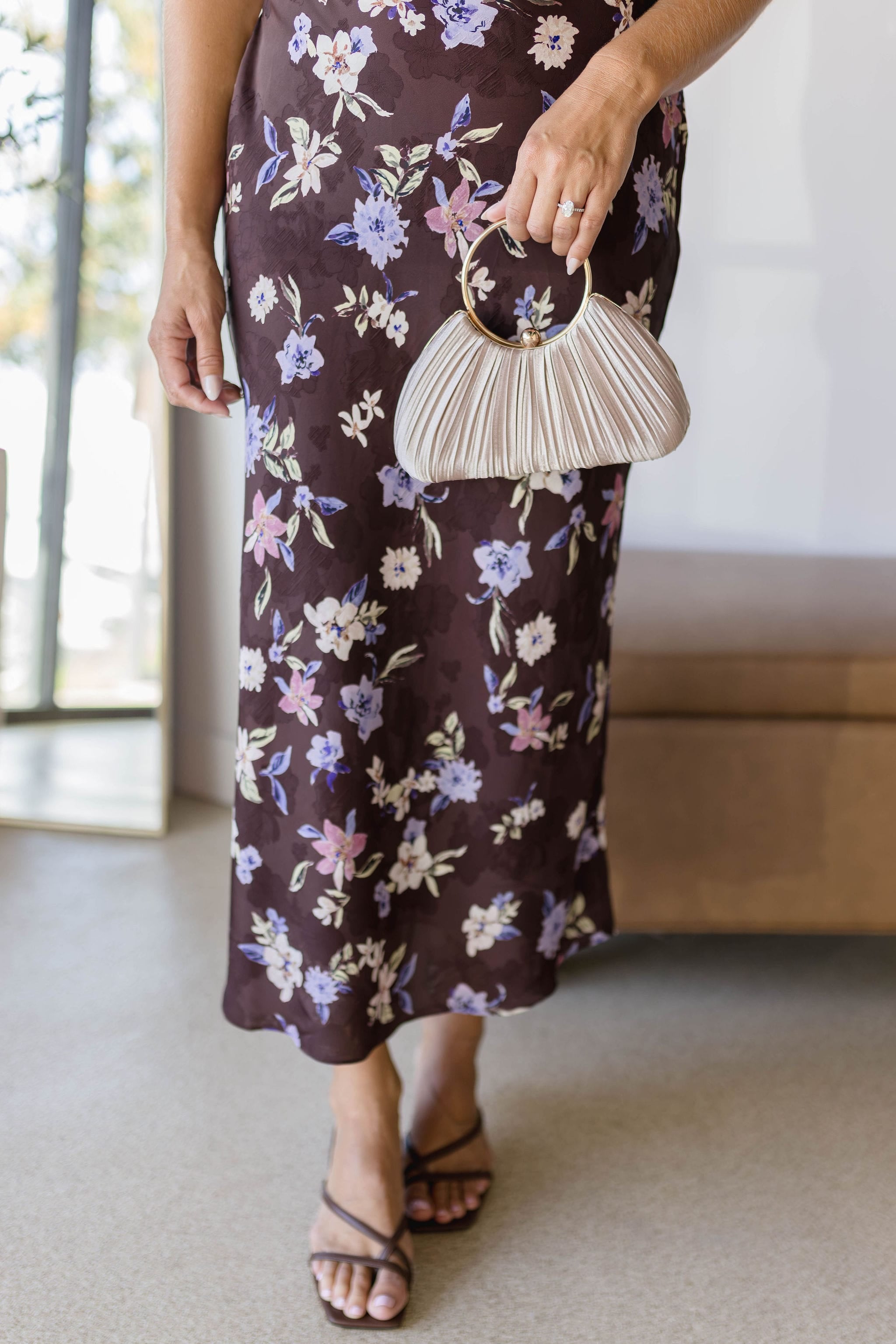 Ava Pleated Satin Evening Clutch