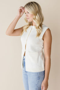 Emiliee Split Button Down Knit Vest