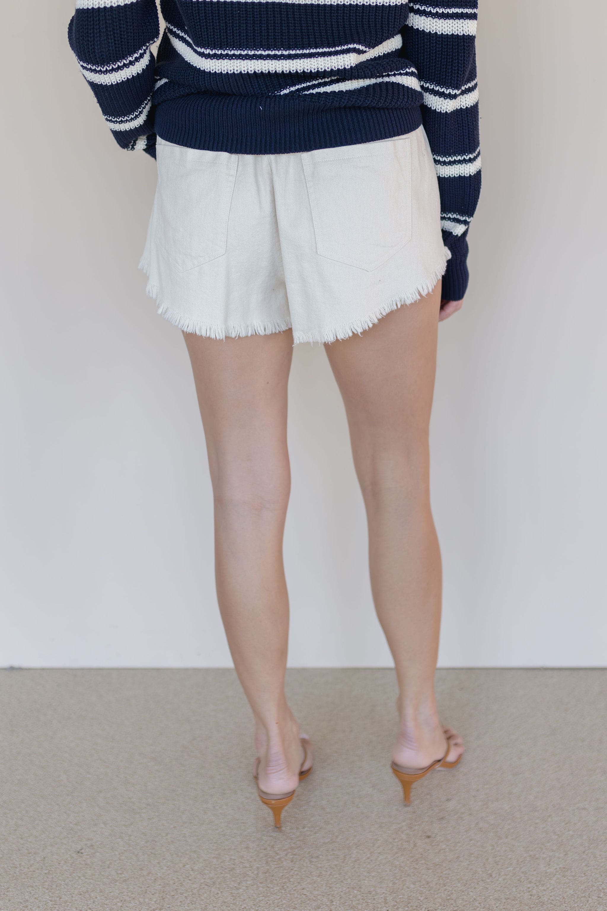 Maila Drawstring Frayed Short