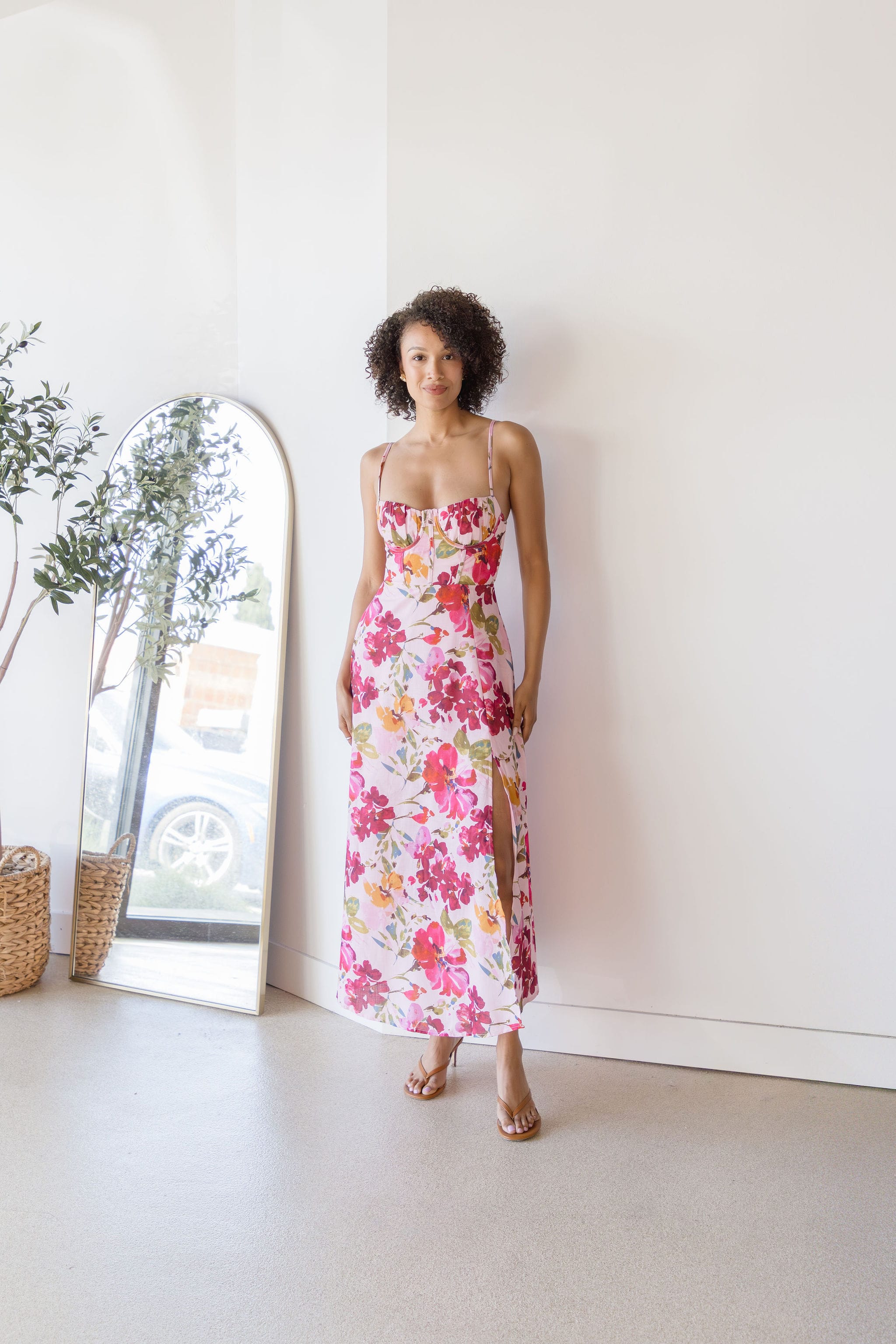 Karlyn Open Back Floral Midi Dress