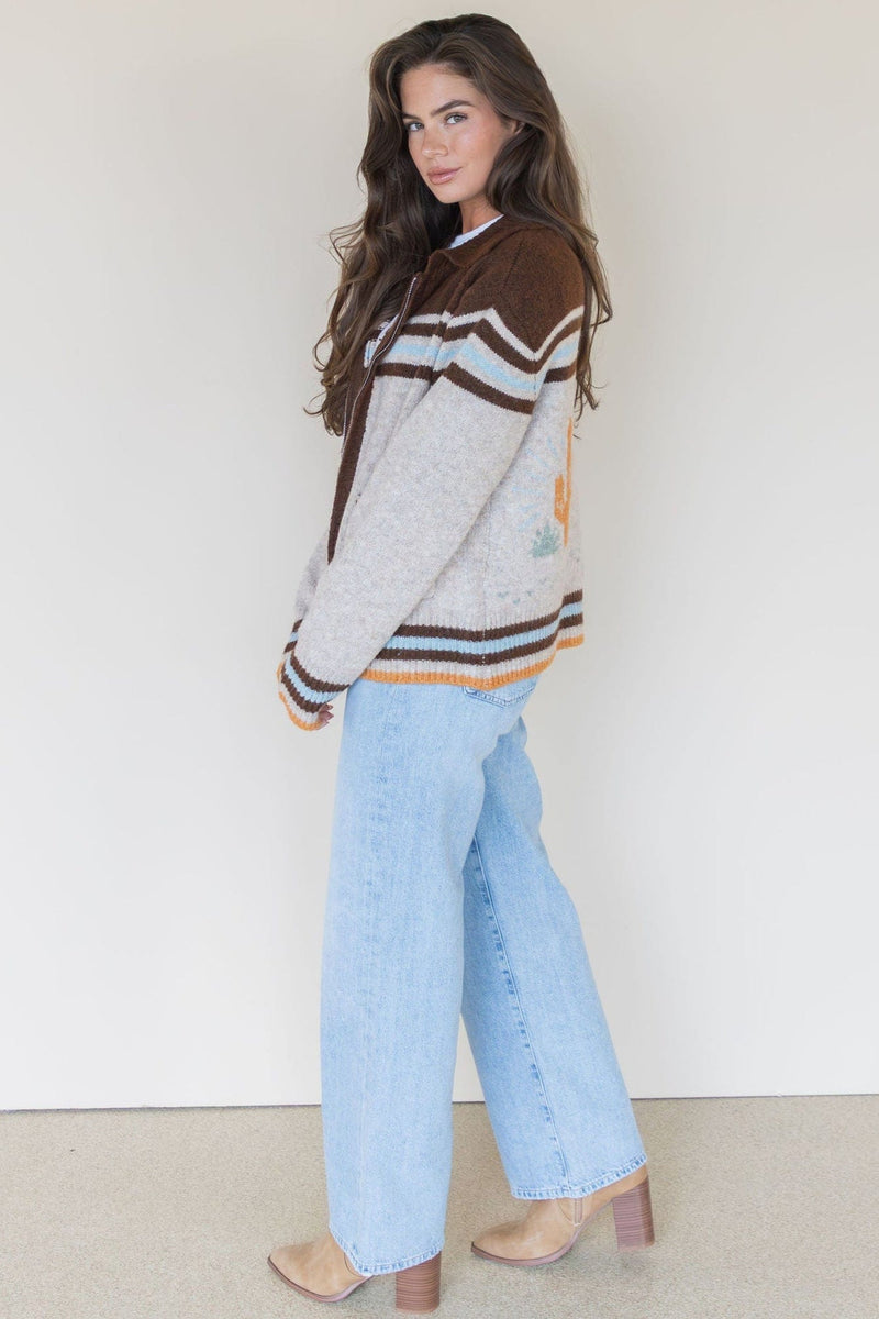 Kick Up The Dust Zip Up Sweater Kick Up The Dust Zip Up Sweater