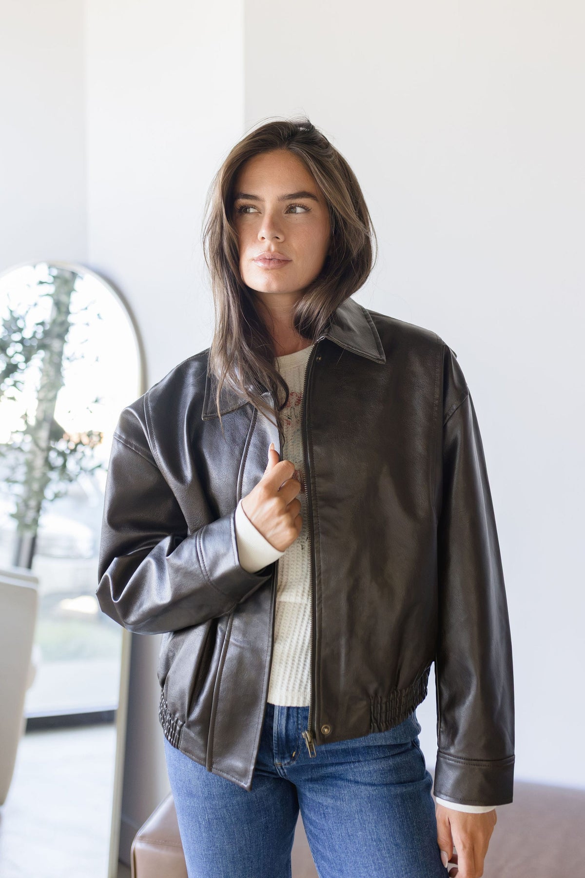 Shiloh Leather Bomber Jacket