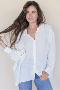 Lana Crinkled Button Down Shirt