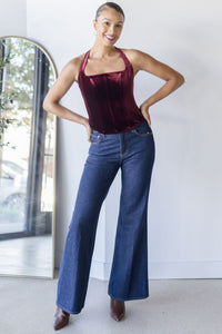 Jacy Velvet Corset Halter Top Jacy Velvet Corset Halter Top