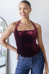 Jacy Velvet Corset Halter Top Jacy Velvet Corset Halter Top