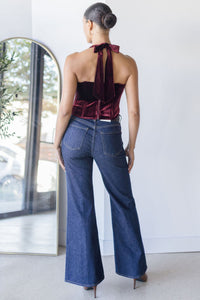 Jacy Velvet Corset Halter Top Jacy Velvet Corset Halter Top