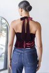 Jacy Velvet Corset Halter Top Jacy Velvet Corset Halter Top