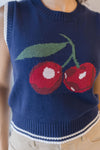 Cherry Noir Sleeveless Sweater Top Cherry Noir Sleeveless Sweater Top