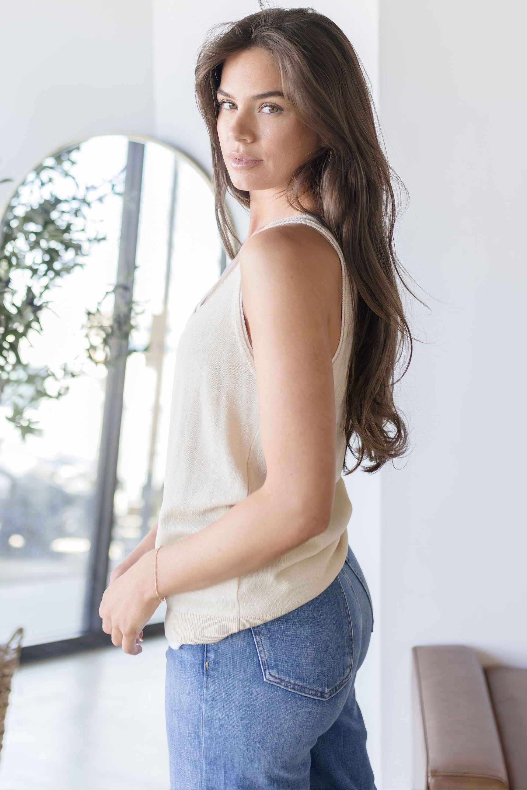 Aluna Sheer Layered Sweater Tank