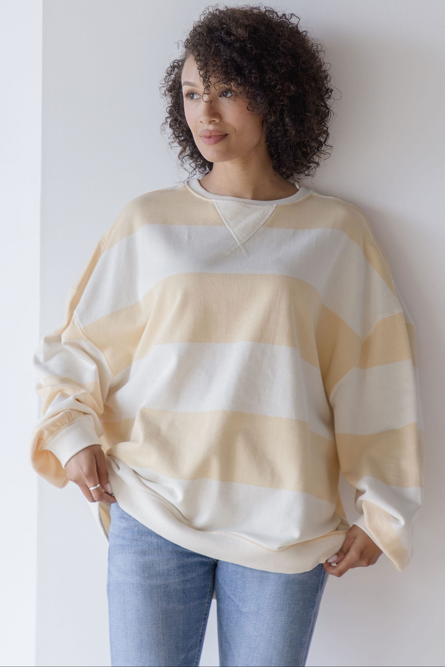 Classic Striped Oversized Crewneck