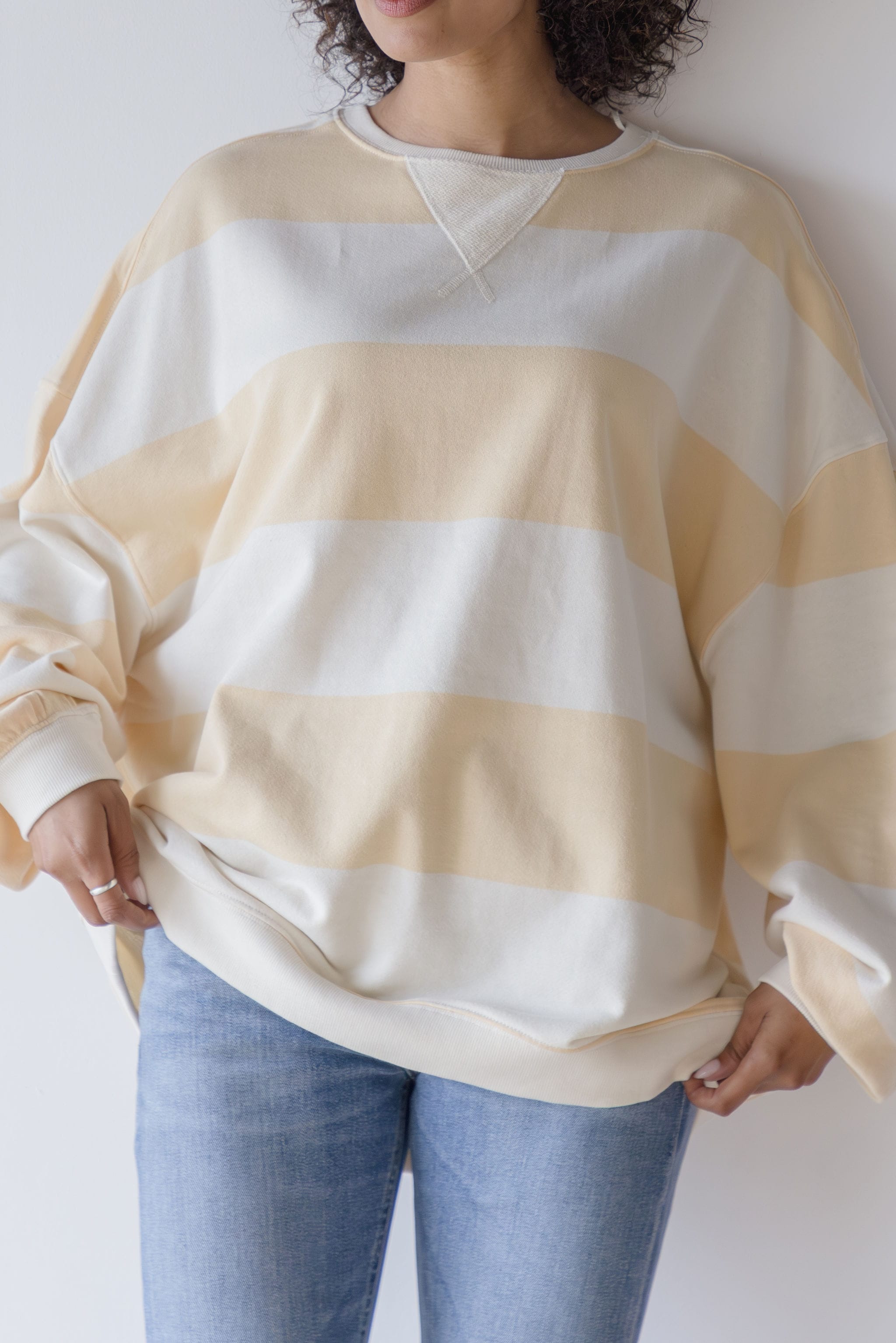 Classic Striped Oversized Crewneck