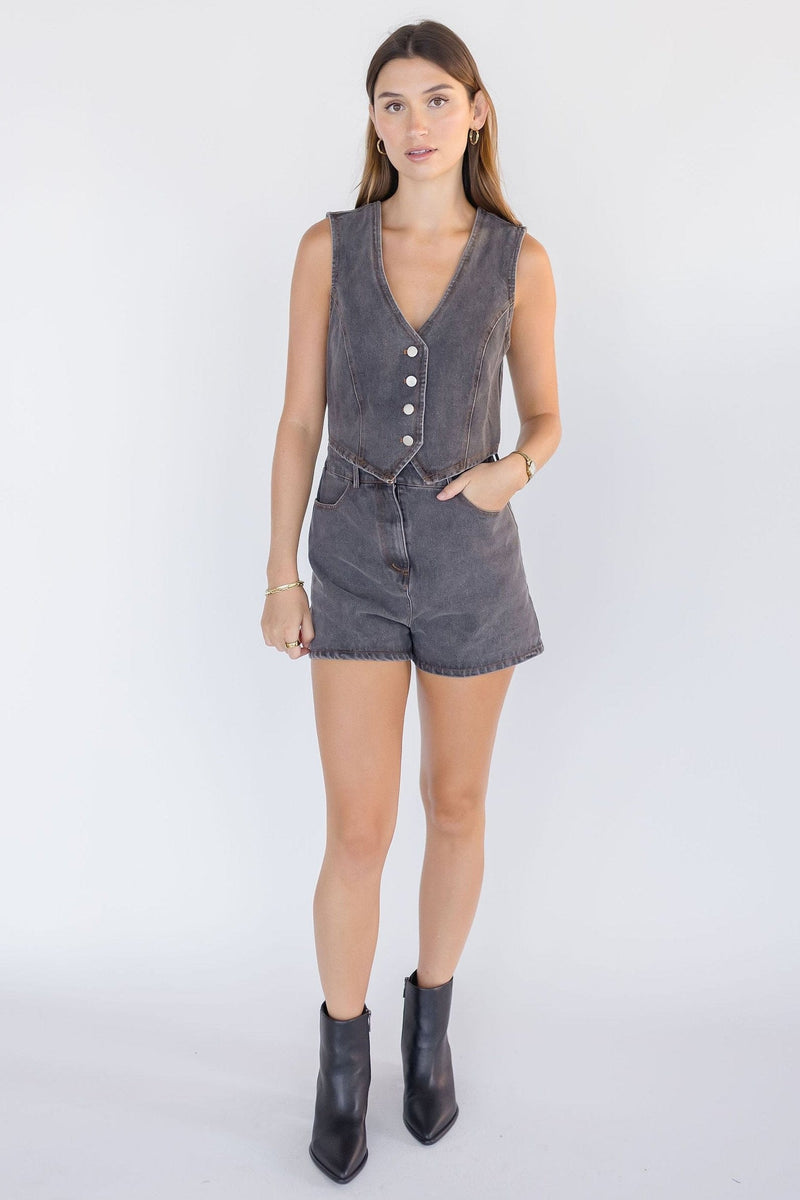 Jodie Denim Vest Romper