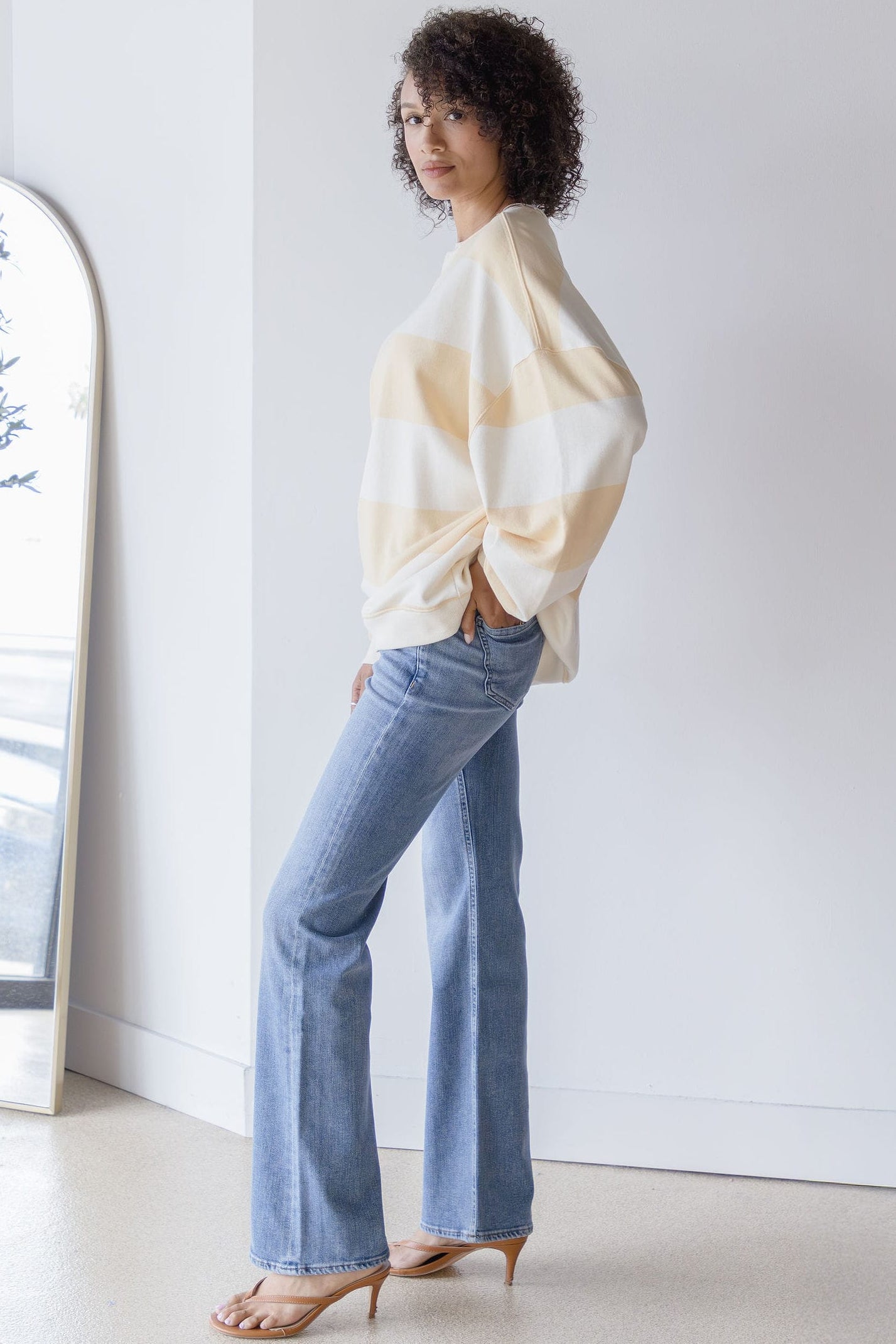 Classic Striped Oversized Crewneck