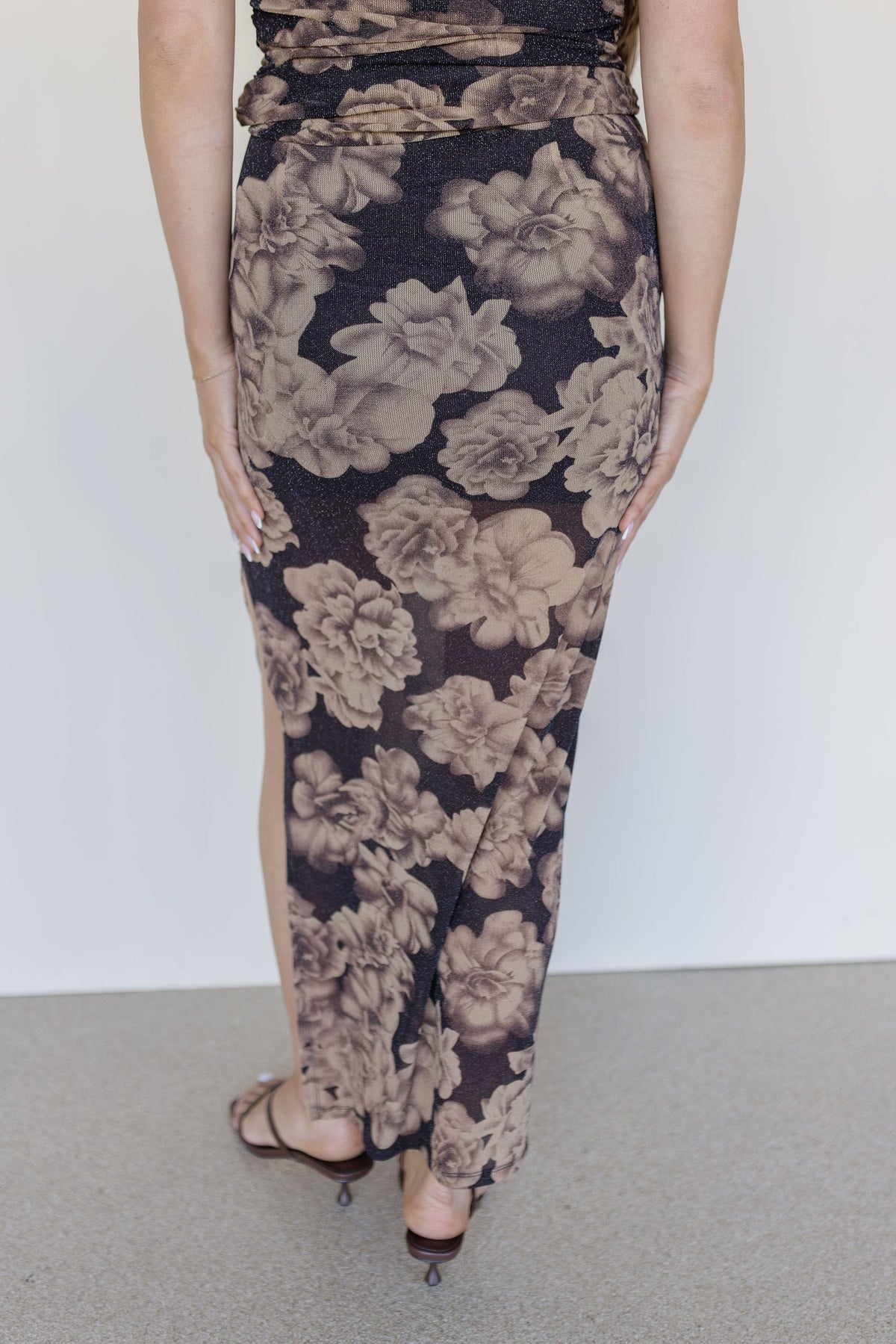 Stolen Glance Mesh Floral Maxi Skirt