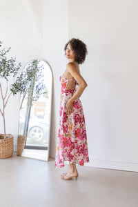 Karlyn Open Back Floral Midi Dress