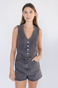 Jodie Denim Vest Romper