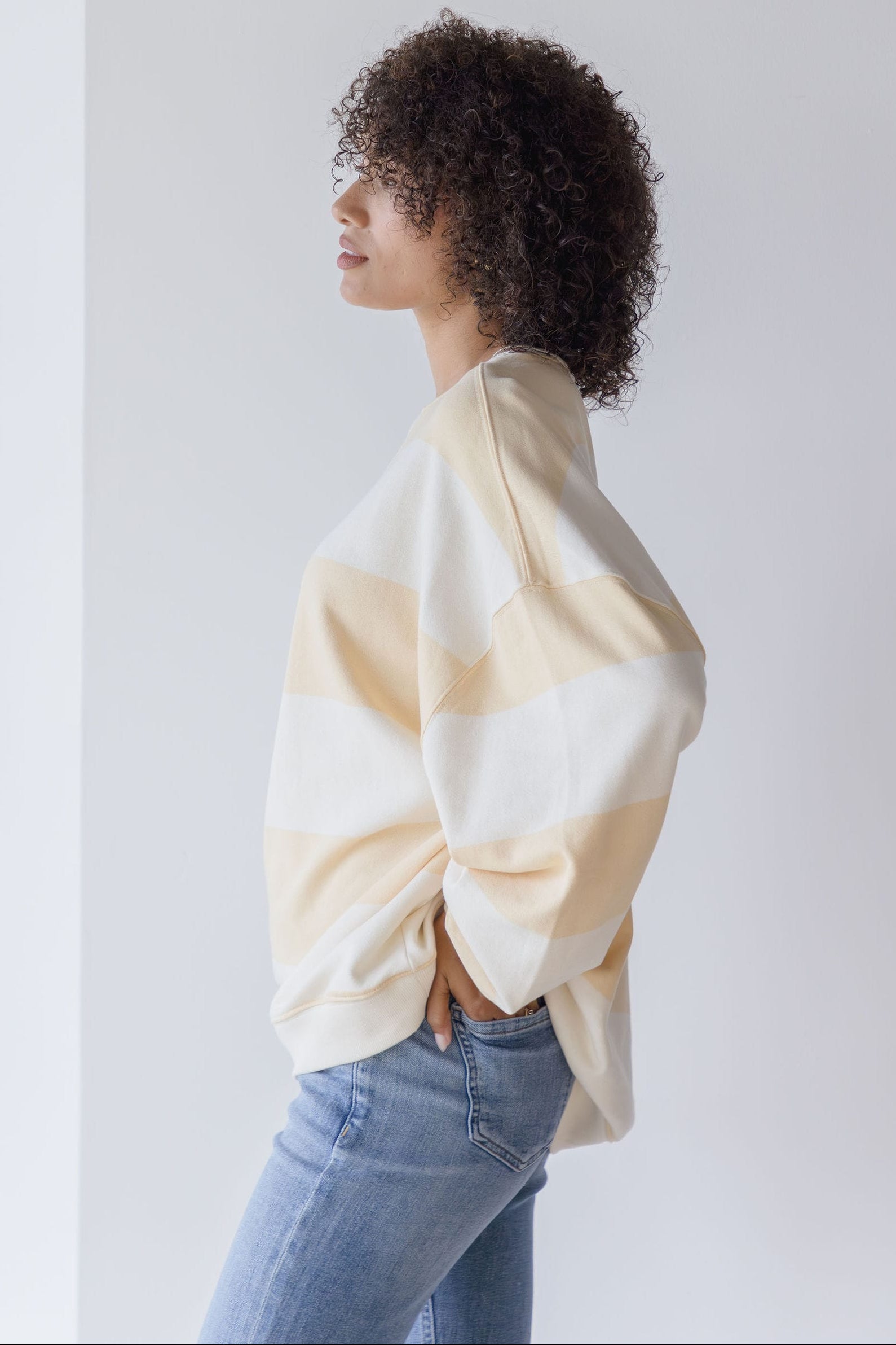 Classic Striped Oversized Crewneck