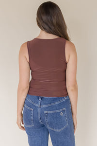 Lowen Cowl Top With Shoulder Ring Accent Lowen Cowl Top With Shoulder Ring Accent