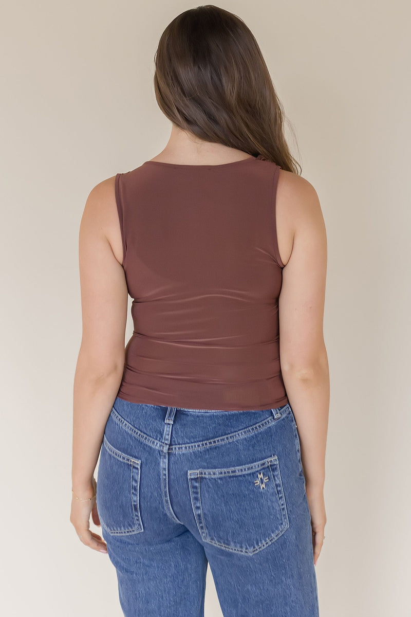 Lowen Cowl Top With Shoulder Ring Accent Lowen Cowl Top With Shoulder Ring Accent