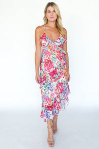 Cyrine Ruffled Floral Maxi Dress