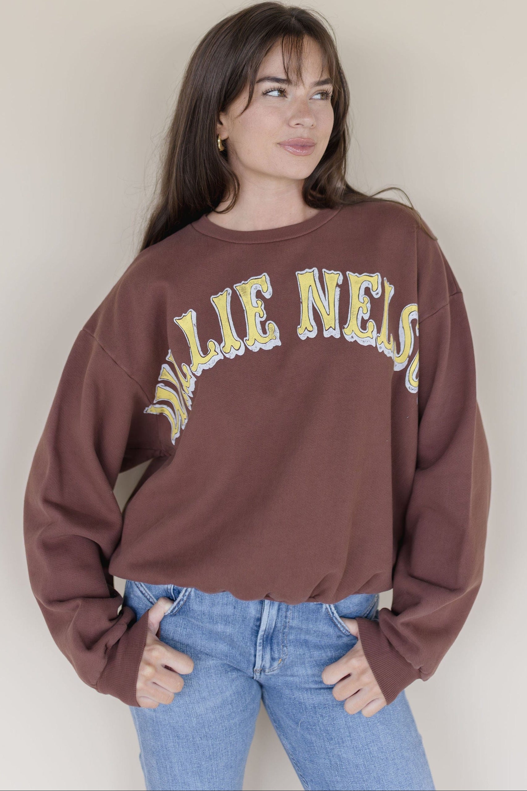 Willie Nelson In Austin Oversized Crew Sweatshirt