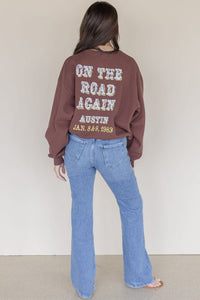 Willie Nelson In Austin Oversized Crew Sweatshirt