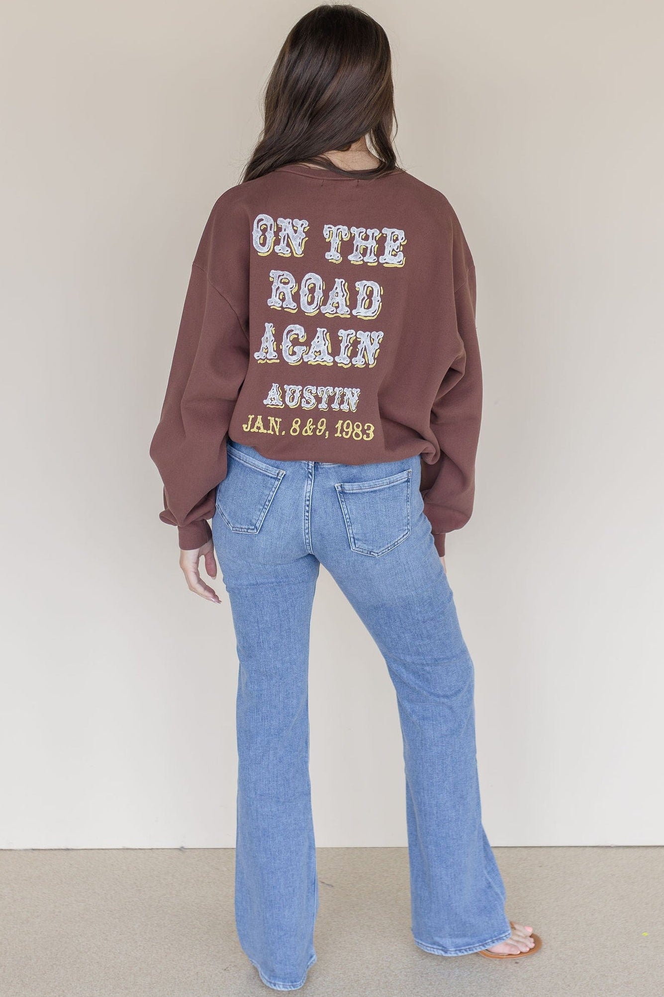 Willie Nelson In Austin Oversized Crew Sweatshirt