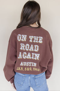 Willie Nelson In Austin Oversized Crew Sweatshirt