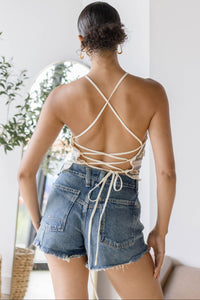 Libby Crochet Tie Back Top