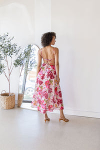 Karlyn Open Back Floral Midi Dress