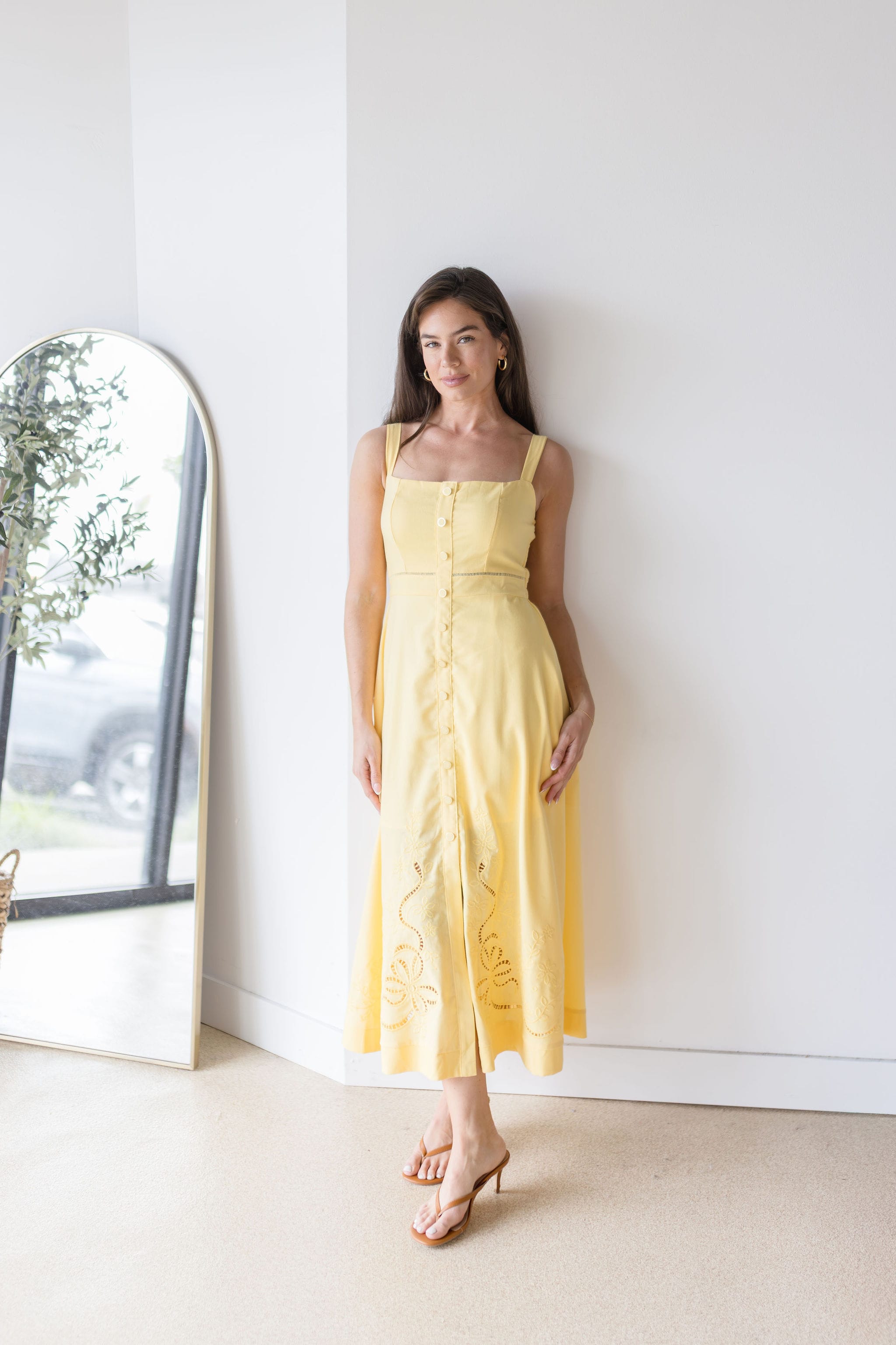 Slow Burn Eyelet Midi Dress