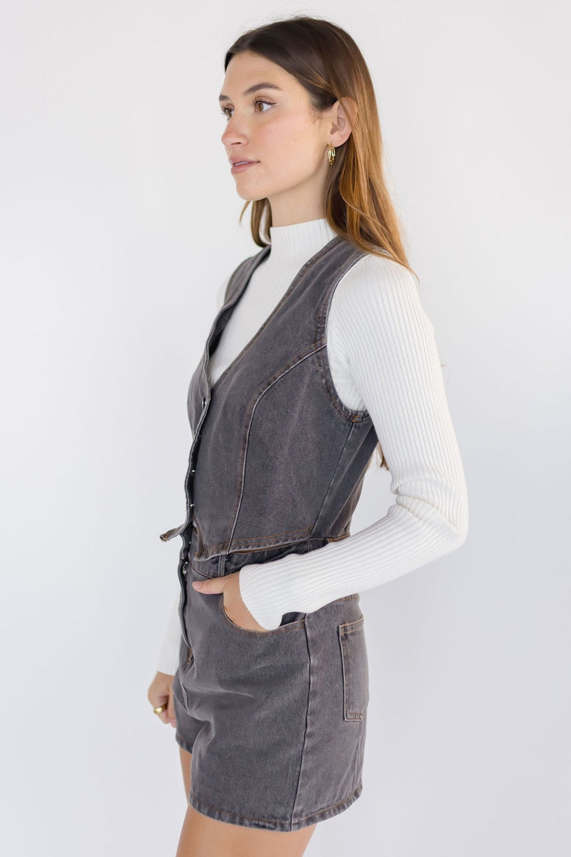 Jodie Denim Vest Romper