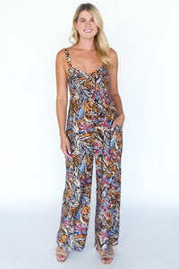 Malika Abstract Tropical Jumpsuit