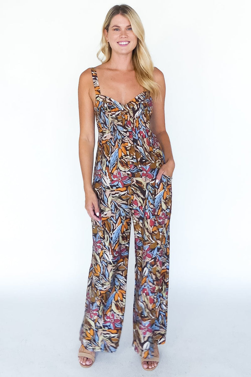 Malika Abstract Tropical Jumpsuit